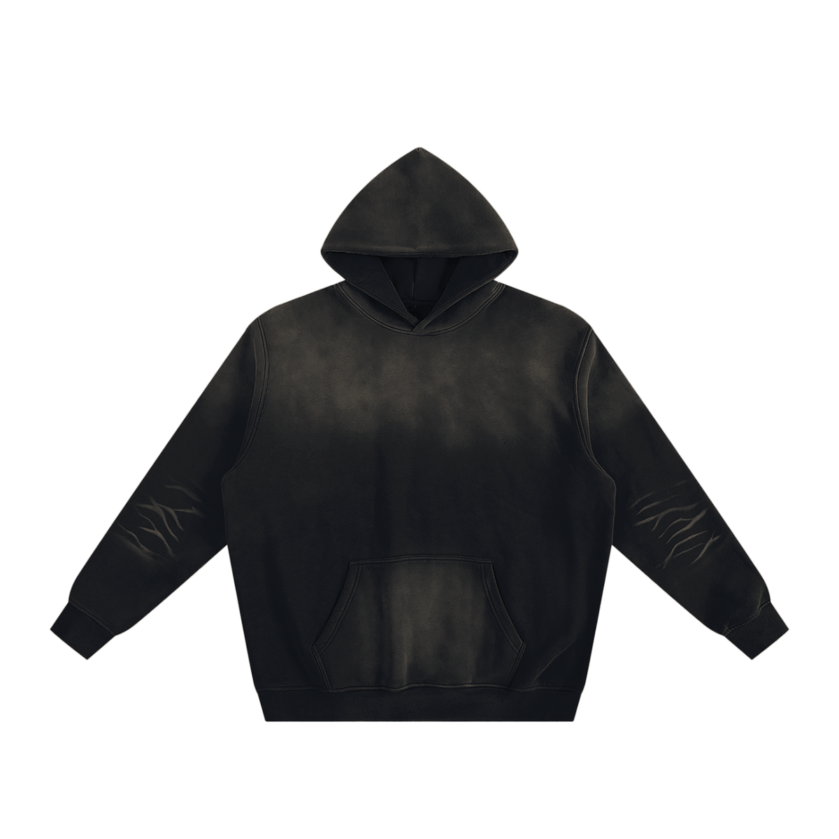 Unisex Sunfade Fleeced Hoodie in black