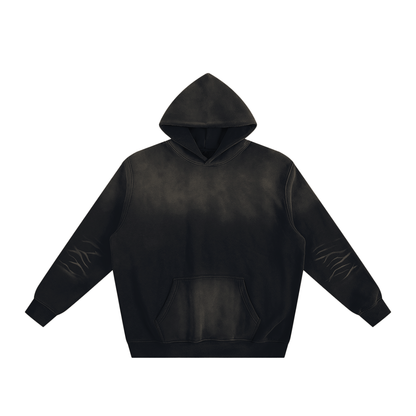 Unisex Sunfade Fleeced Hoodie in black