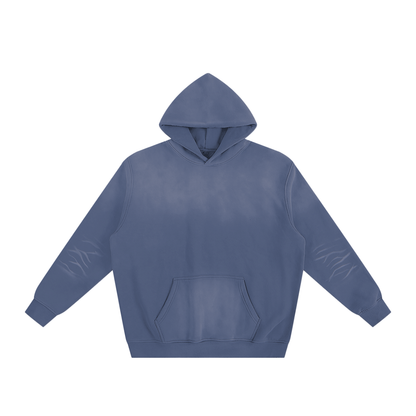 Unisex Sunfade Fleeced Hoodie in denim blue