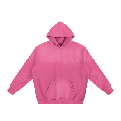Unisex Sunfade Fleeced Hoodie in rose pink