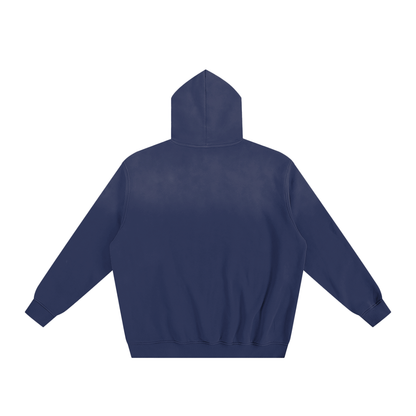 Unisex Sunfade Fleeced Hoodie in royal blue, alternate angle
