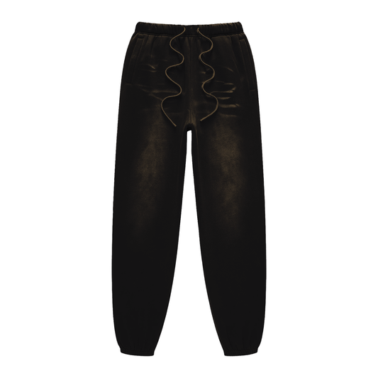 Unisex Sunfade Fleeced Sweatpants in black