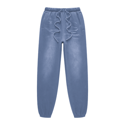 Unisex Sunfade Fleeced Sweatpants in denim blue