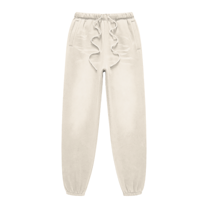Unisex Sunfade Fleeced Sweatpants in gray camel
