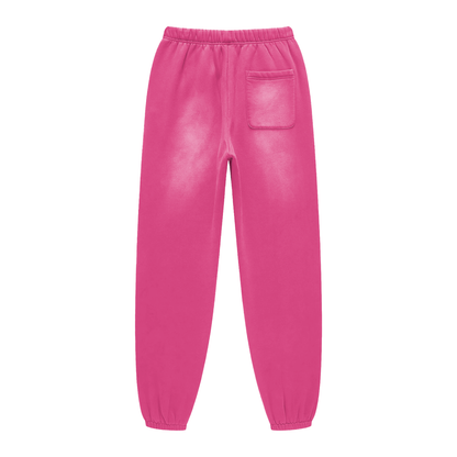 Unisex Sunfade Fleeced Sweatpants in rose pink, alternate angle