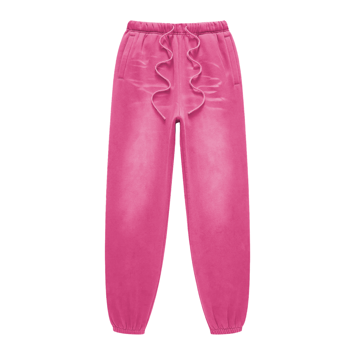 Unisex Sunfade Fleeced Sweatpants in rose pink