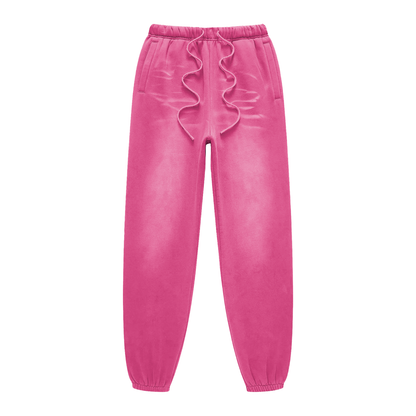 Unisex Sunfade Fleeced Sweatpants in rose pink