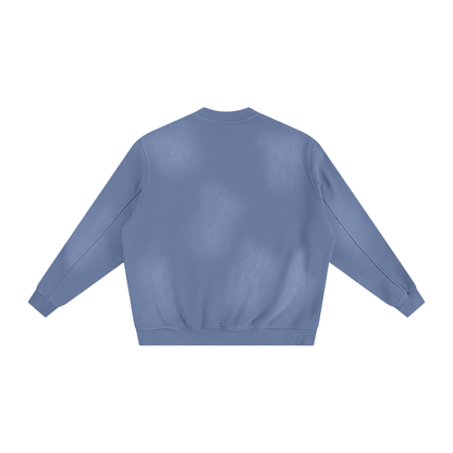 Unisex Sunfade Fleeced Sweatshirt in denim blue, alternate angle