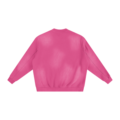 Unisex Sunfade Fleeced Sweatshirt in rose pink, alternate angle
