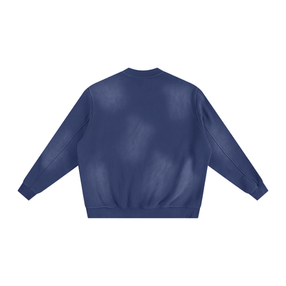 Unisex Sunfade Fleeced Sweatshirt in royal blue, alternate angle
