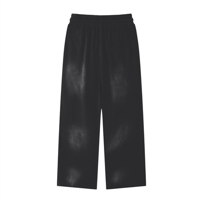 Unisex Sunfade Loose Fit Cotton Sweatpants in black, alternate angle