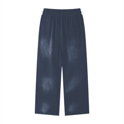 Unisex Sunfade Loose Fit Cotton Sweatpants in gray blue, alternate angle
