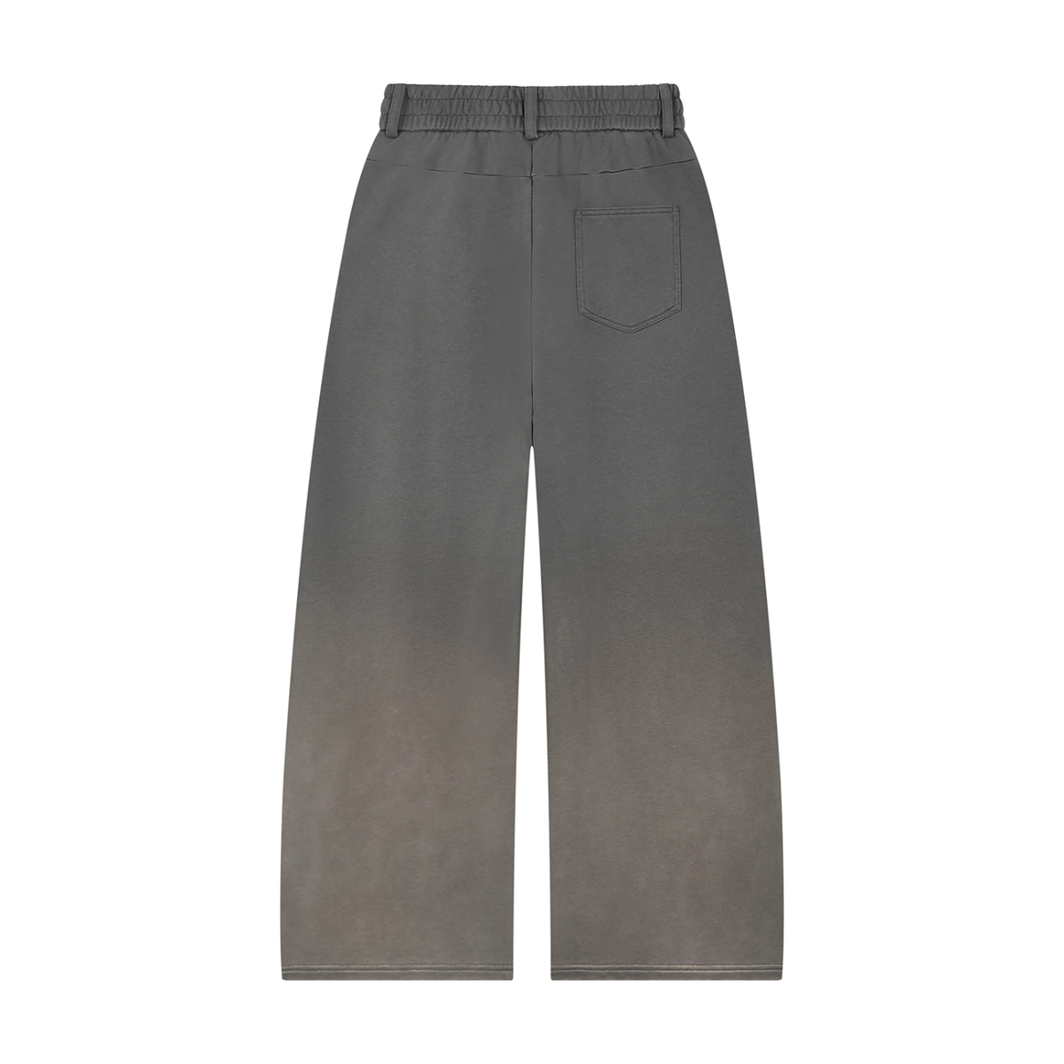 Unisex Sunfade Paneled Barrel Leg Sweatpants in dark gray, alternate angle