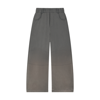 Unisex Sunfade Paneled Barrel Leg Sweatpants in dark gray
