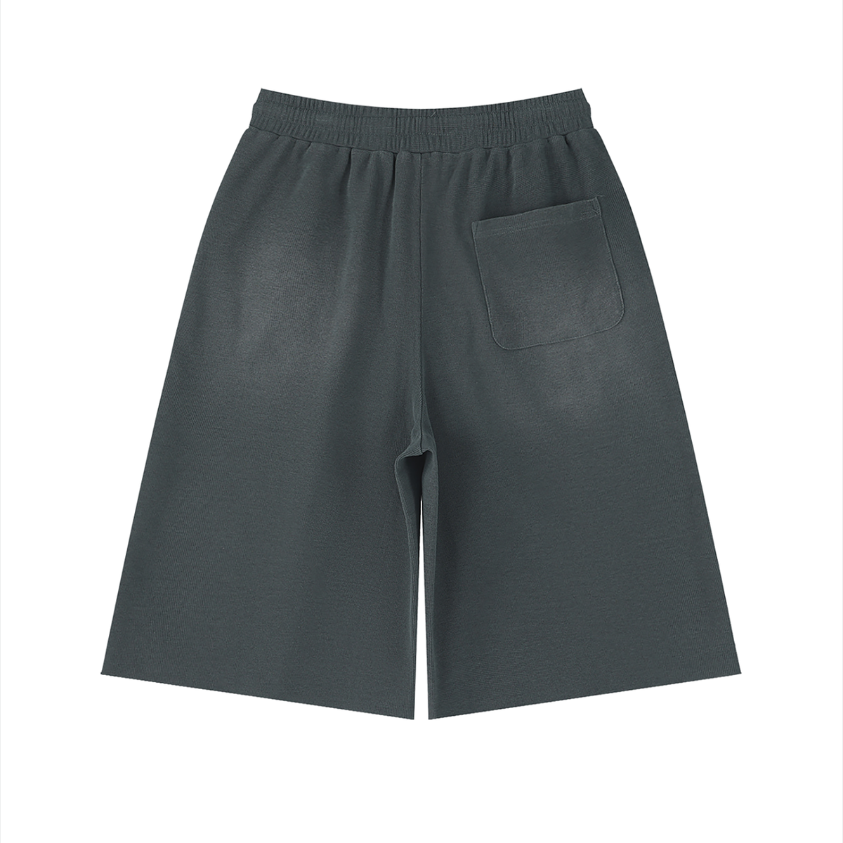 Unisex Sunfade Raw Edge Shorts in gray, alternate angle