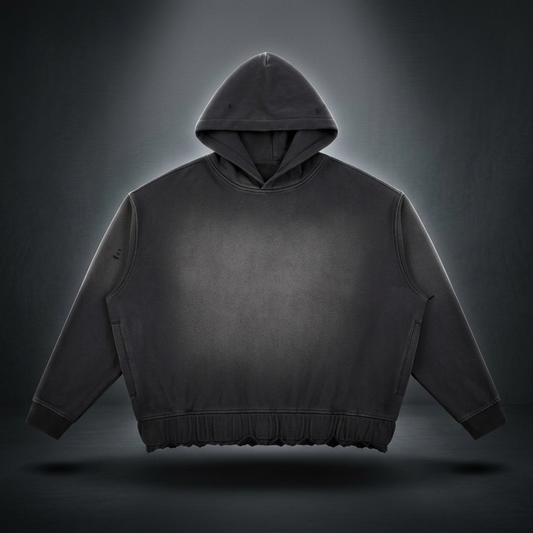 Unisex Sunfade Ripped Boxy Hoodie, view 1