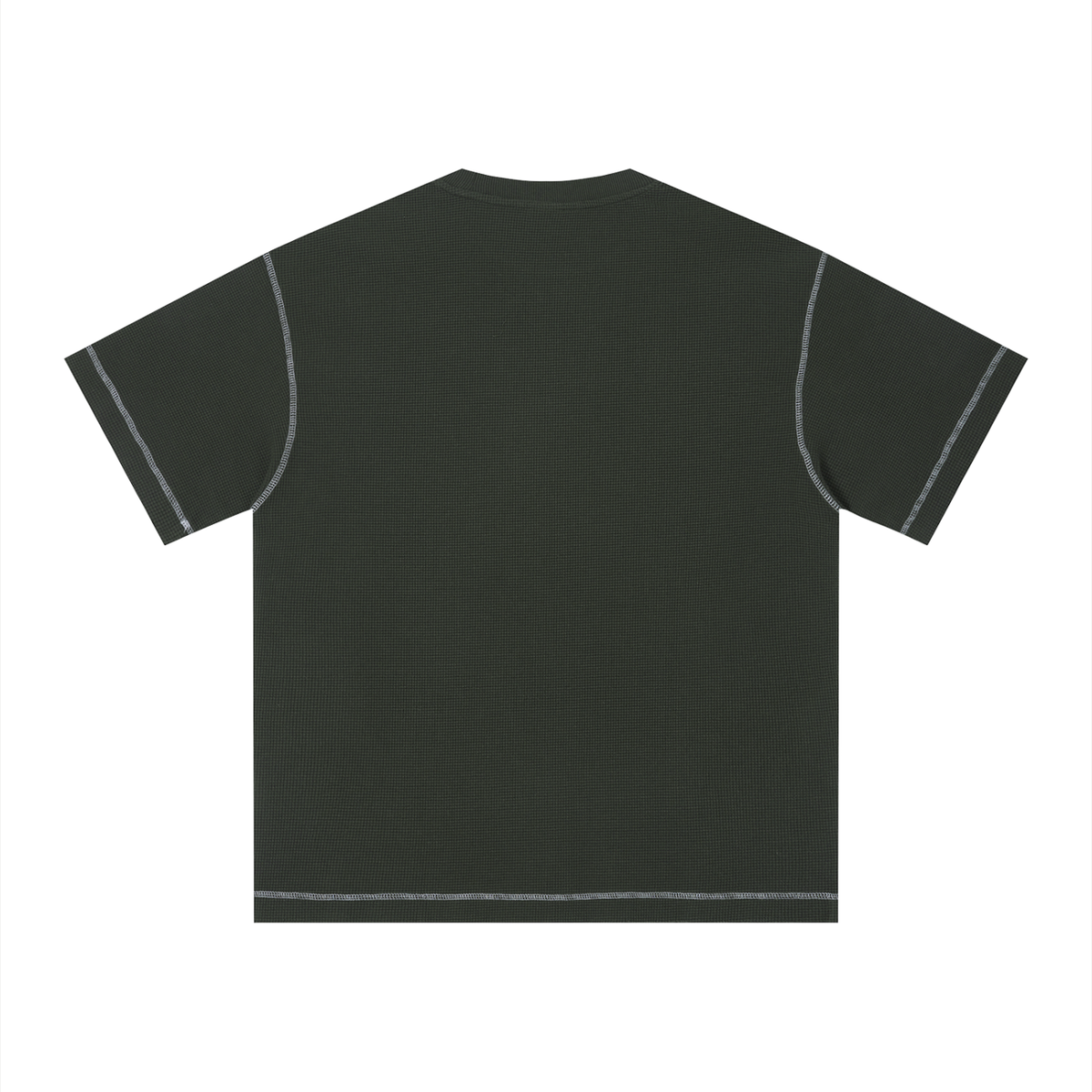 Unisex Sunfade Washed Boxy T-Shirt in gray green, alternate angle