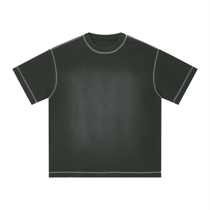 Unisex Sunfade Washed Boxy T-Shirt in gray green