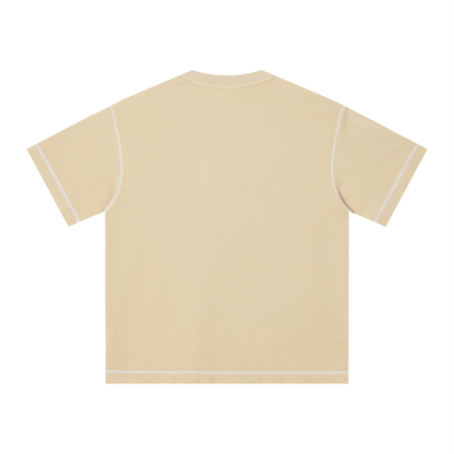 Unisex Sunfade Washed Boxy T-Shirt in khaki, alternate angle