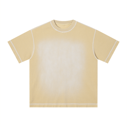 Unisex Sunfade Washed Boxy T-Shirt in khaki
