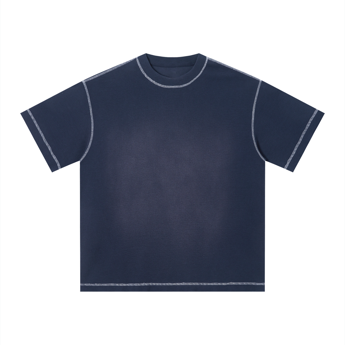 Unisex Sunfade Washed Boxy T-Shirt in navy blue