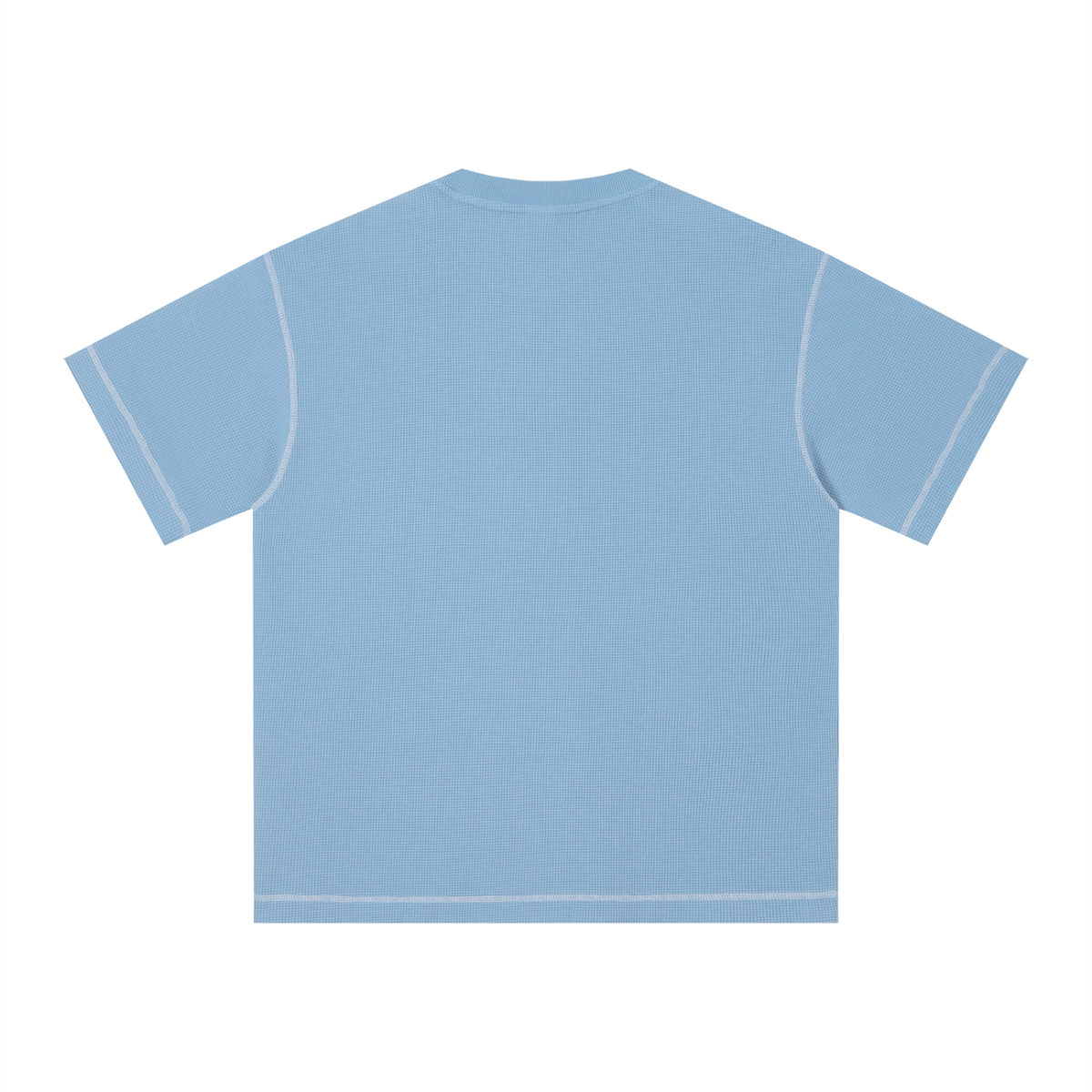 Unisex Sunfade Washed Boxy T-Shirt in sky blue, alternate angle