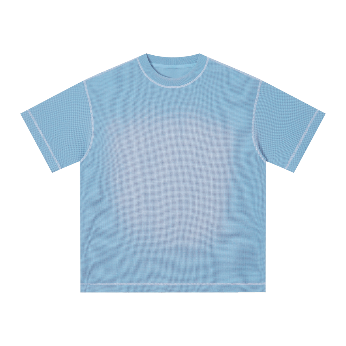 Unisex Sunfade Washed Boxy T-Shirt in sky blue