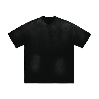 Unisex Sunfade Washed Drop Shoulder T-Shirt in black