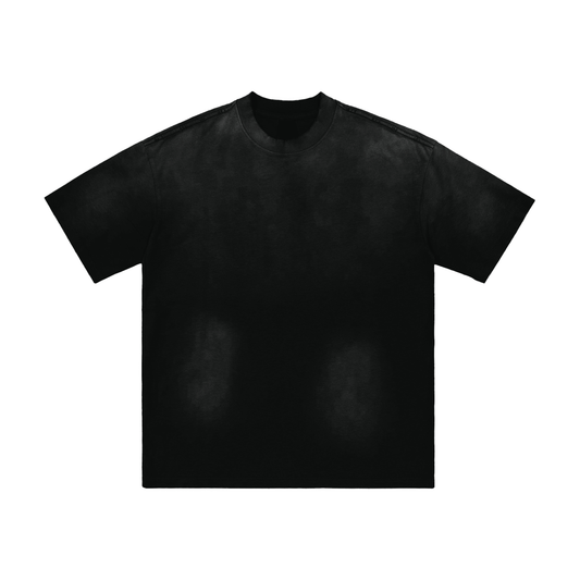 Unisex Sunfade Washed Drop Shoulder T-Shirt in black