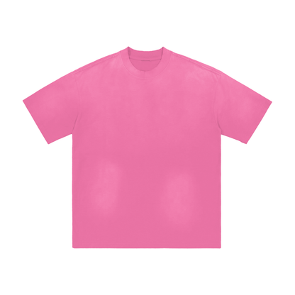 Unisex Sunfade Washed Drop Shoulder T-Shirt in pink