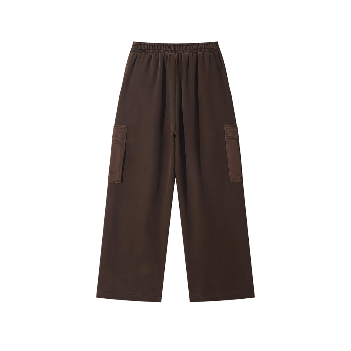 Unisex Sunfade Washed Fleece Cargo Pants in coffee, alternate angle