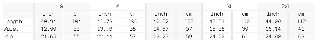 Size chart for the Unisex Sunfade Washed Fleece Cargo Pants