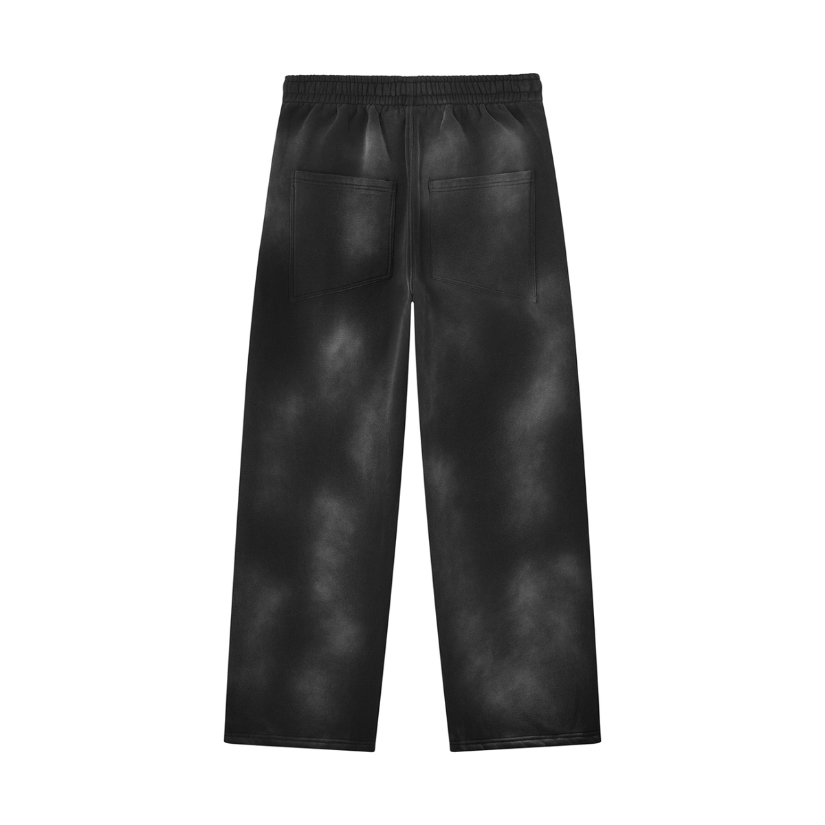 Unisex Sunfade Wide Leg Fleece Sweatpants in black, alternate angle