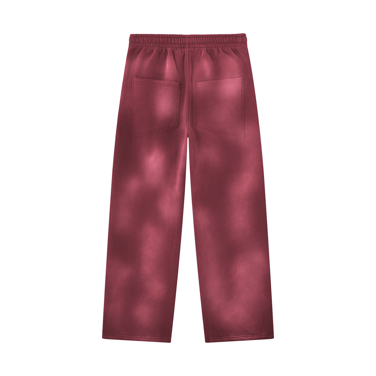 Unisex Sunfade Wide Leg Fleece Sweatpants in dark red, alternate angle