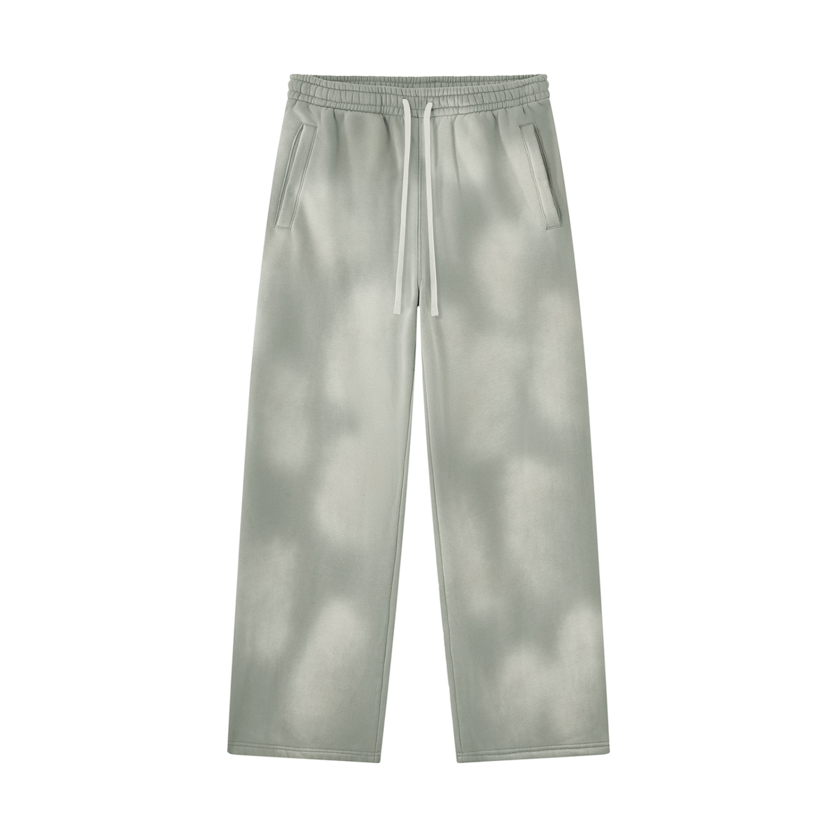 Unisex Sunfade Wide Leg Fleece Sweatpants in light gray