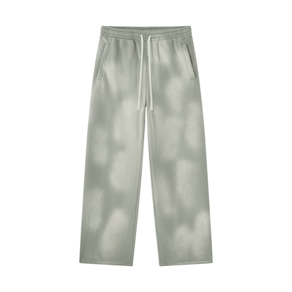 Unisex Sunfade Wide Leg Fleece Sweatpants in light gray