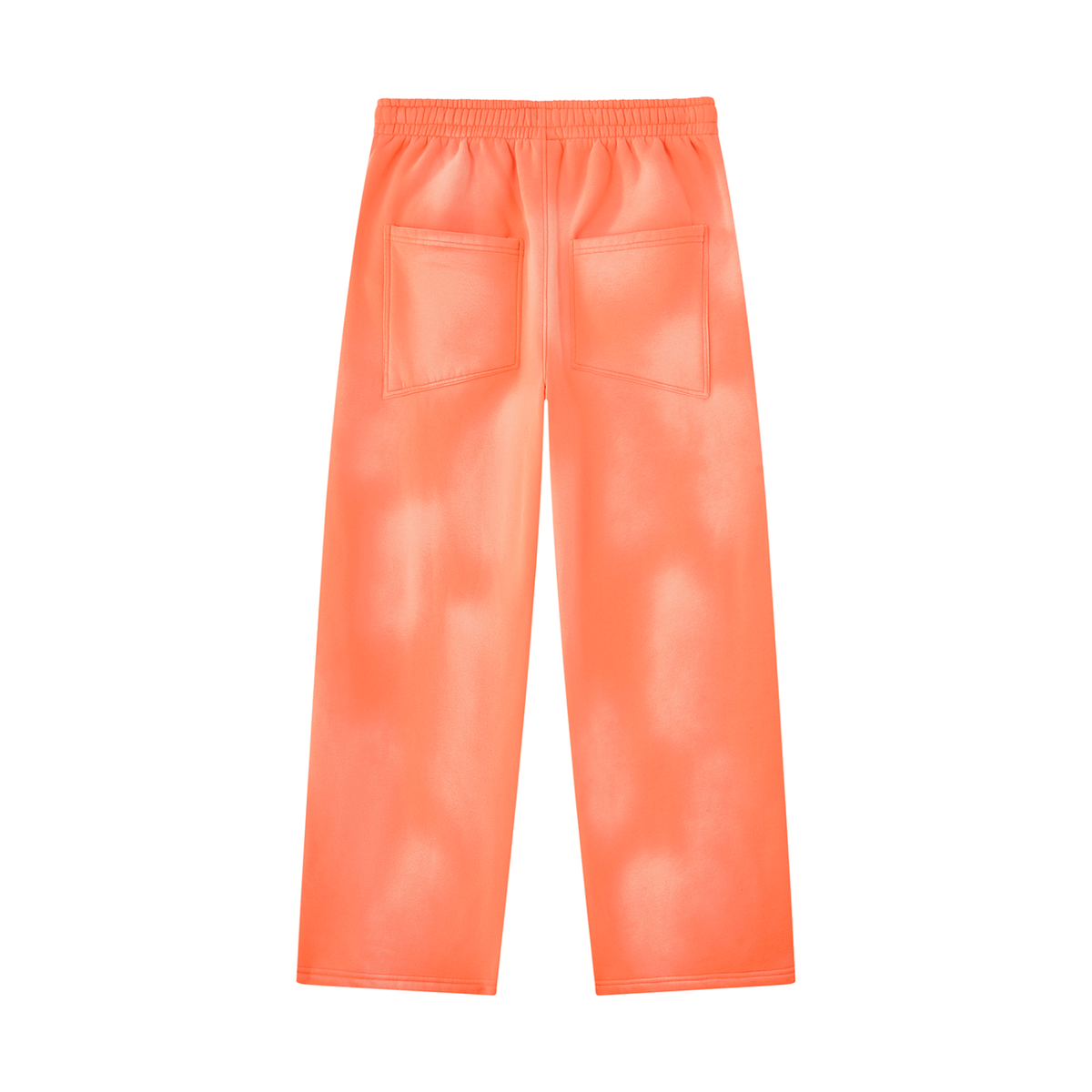 Unisex Sunfade Wide Leg Fleece Sweatpants in orange, alternate angle