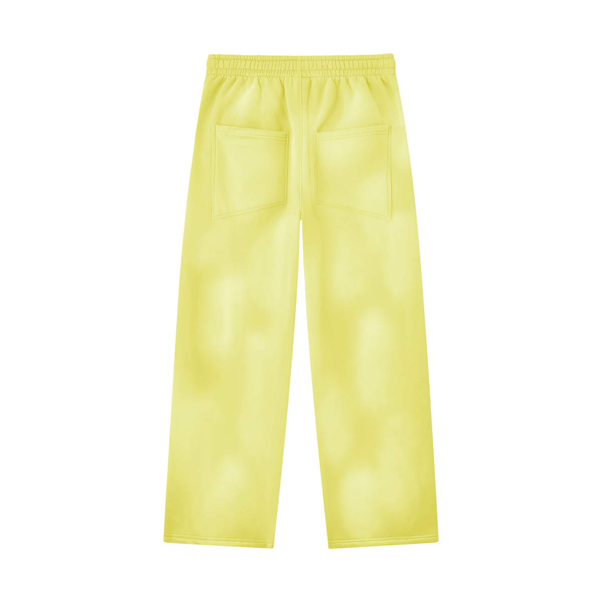 Unisex Sunfade Wide Leg Fleece Sweatpants in yellow, alternate angle