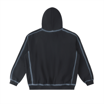 Unisex Sunfaded Edge Fleece Hoodie in washed black, alternate angle