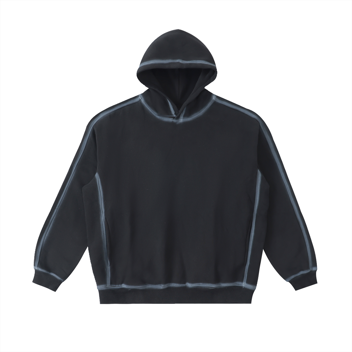 Unisex Sunfaded Edge Fleece Hoodie in washed black