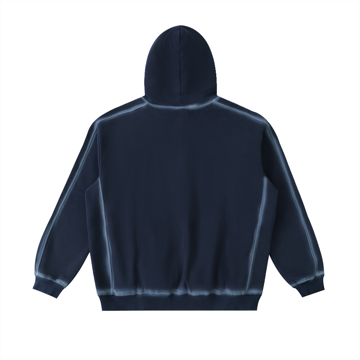 Unisex Sunfaded Edge Fleece Hoodie in washed blue, alternate angle