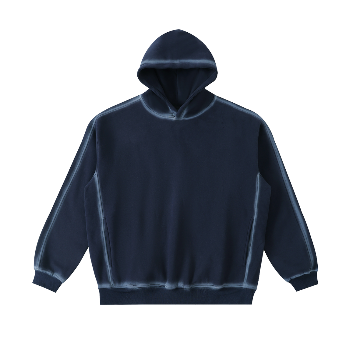 Unisex Sunfaded Edge Fleece Hoodie in washed blue