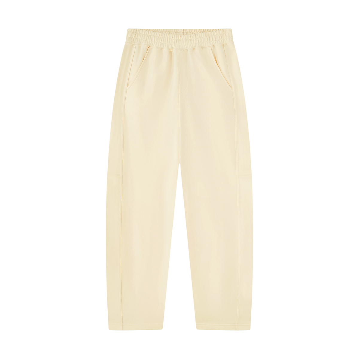 Unisex Tapered Straight Hem Sweatpants in apricot