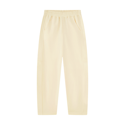 Unisex Tapered Straight Hem Sweatpants in apricot