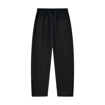 Unisex Tapered Straight Hem Sweatpants in black, alternate angle