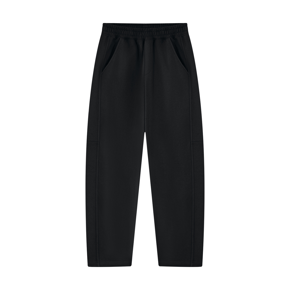 Unisex Tapered Straight Hem Sweatpants in black