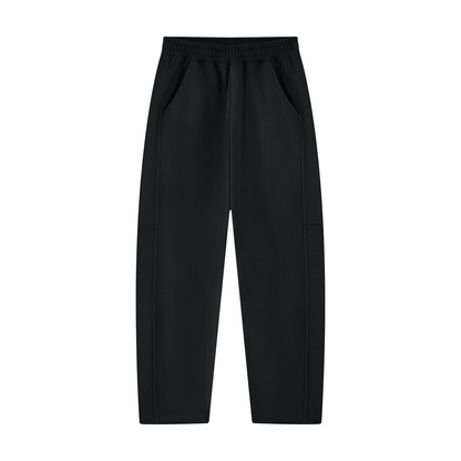 Unisex Tapered Straight Hem Sweatpants in black