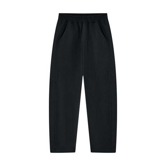 Unisex Tapered Straight Hem Sweatpants in black