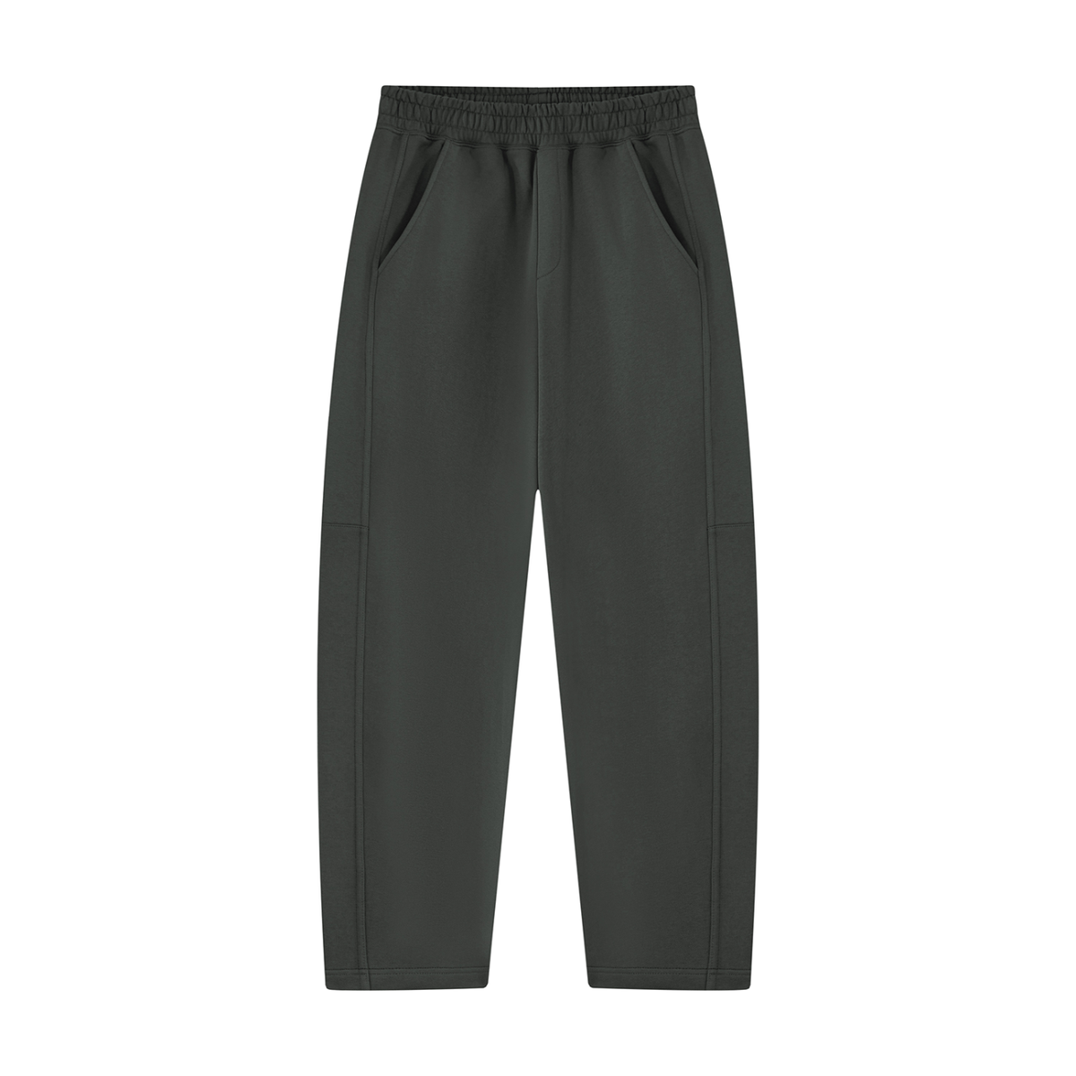 Unisex Tapered Straight Hem Sweatpants in dark gray