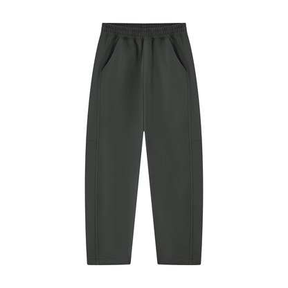 Unisex Tapered Straight Hem Sweatpants in dark gray